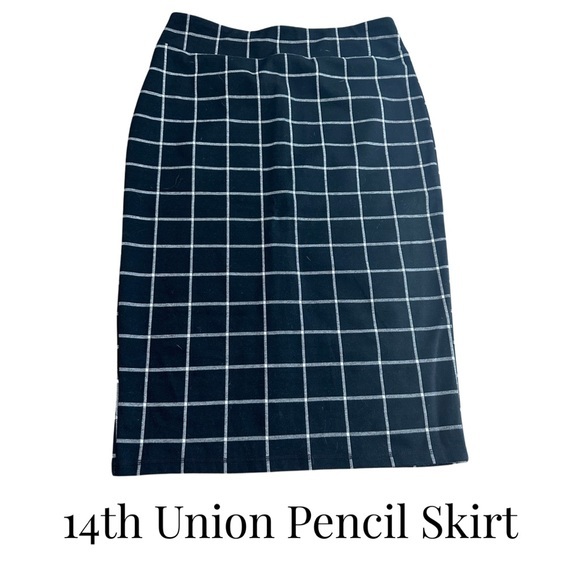 14th Union Pencil Skirt Black and white stretch - below knee - XL - Picture 2 of 6